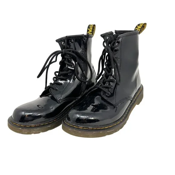 Dr Martens Patent Leather Boots - Black - Youth 5US/4UK - 1460Y - Picture 2 of 11